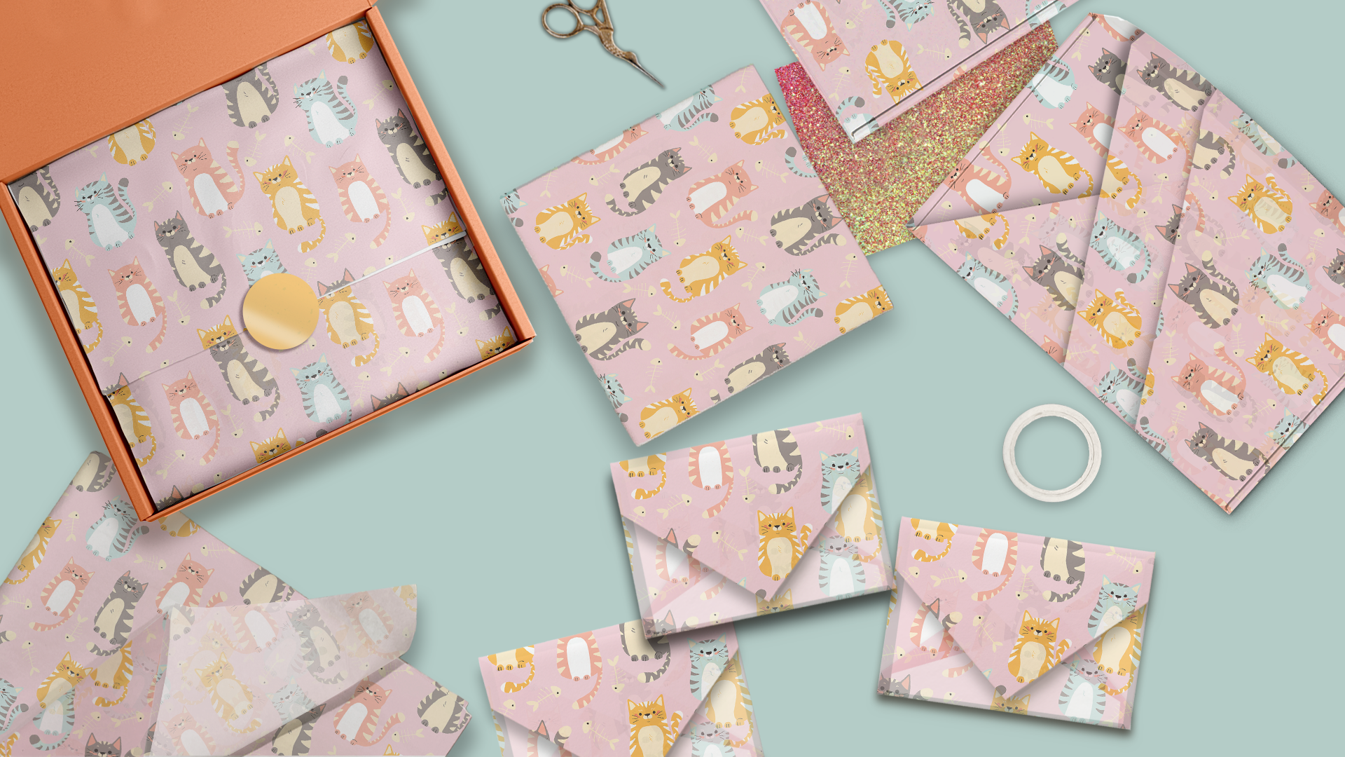 Premium Cat-Themed Tissue Paper for Gift Bags - Cute Kitty Design Wrapping Paper for Birthday, Wedding & Party Favors - Perfect for Pet Lovers & Animal-Themed Events