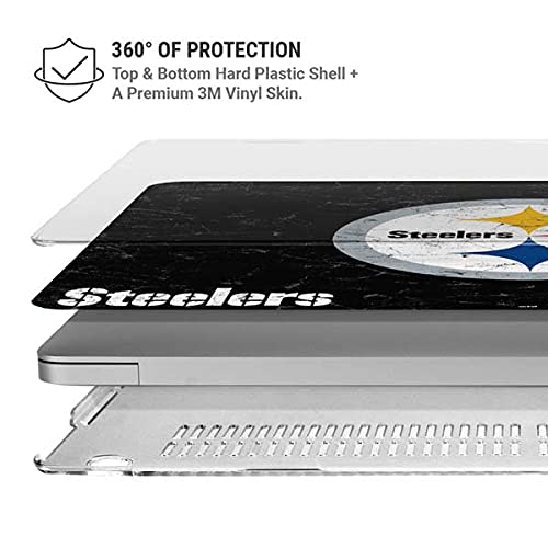 Officially Licensed NFL Pittsburgh Steelers Distressed Design Skin & Case for MacBook Pro 13-inch M1 (2021) | Protective Cover for Laptop | Perfect for Steelers Fans, Office Use & Travel Accessories