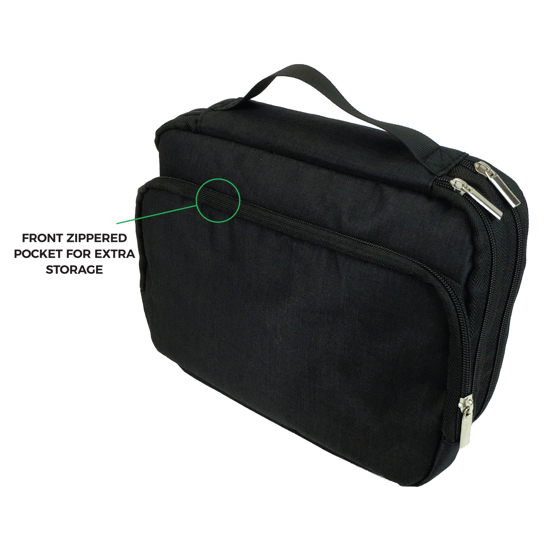 Compact Travel Cable Organizer Bag - 3-Layer Zippered Pouch for Electronics Accessories & Hard Drives (Black) | Portable Storage Solution for Chargers, Cables & Small Gadgets | Perfect for Travel, Office & Home Organization
