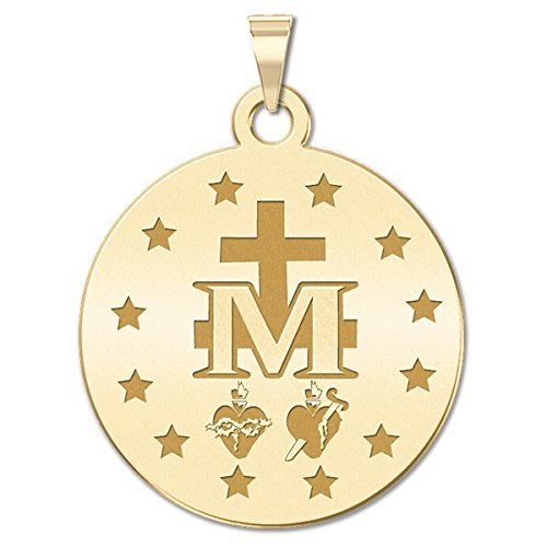 Miraculous Medal Necklace - Catholic Virgin Mary Pendant in 10K/14K Gold & Sterling Silver - Religious Jewelry for Women & Men - Perfect for First Communion Gifts, Baptism, Confirmation & Daily Faith Wear