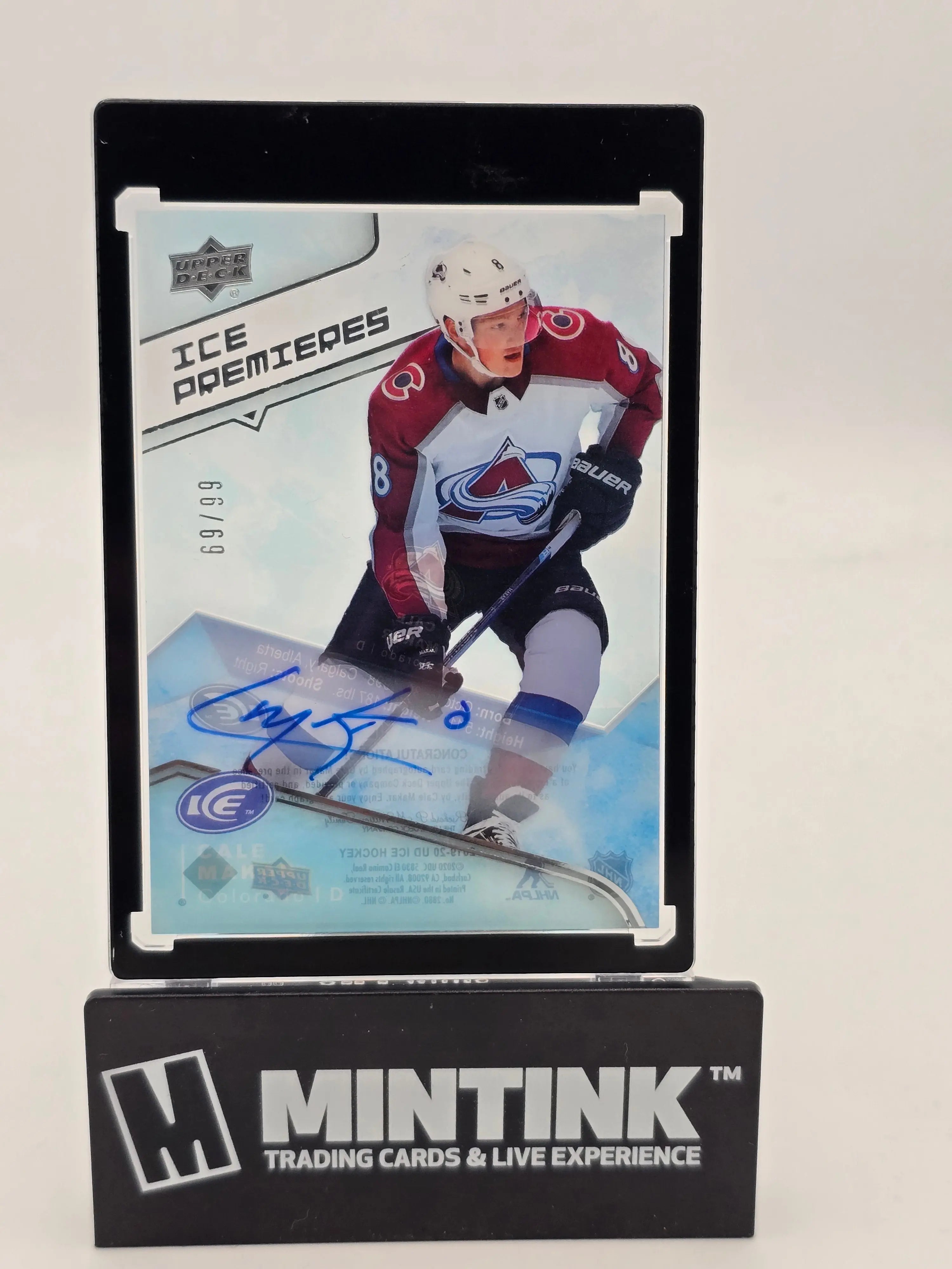 2019-20 Upper Deck Ice Hockey Cale Makar Ice Premieres Auto Autograph /99 - Rare Collectible Hockey Card for Fans & Investors - Perfect for Display, Trading, and Sports Memorabilia Collections