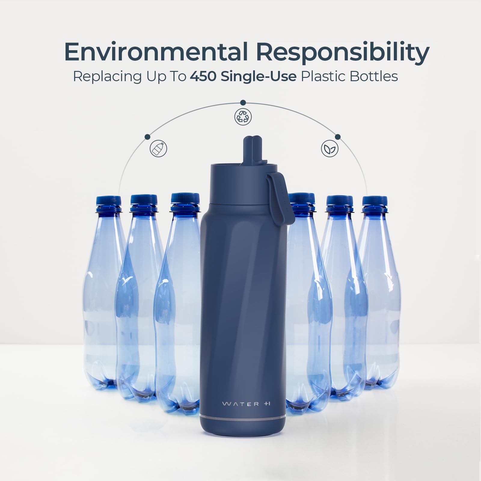 Vita Smart Water Bottle with Hydration Reminder - BPA-Free Vacuum Insulated Water Bottle with Filter & Straw - Bluetooth Water Intake Tracker - Perfect Gift for Fitness & Office (18oz)