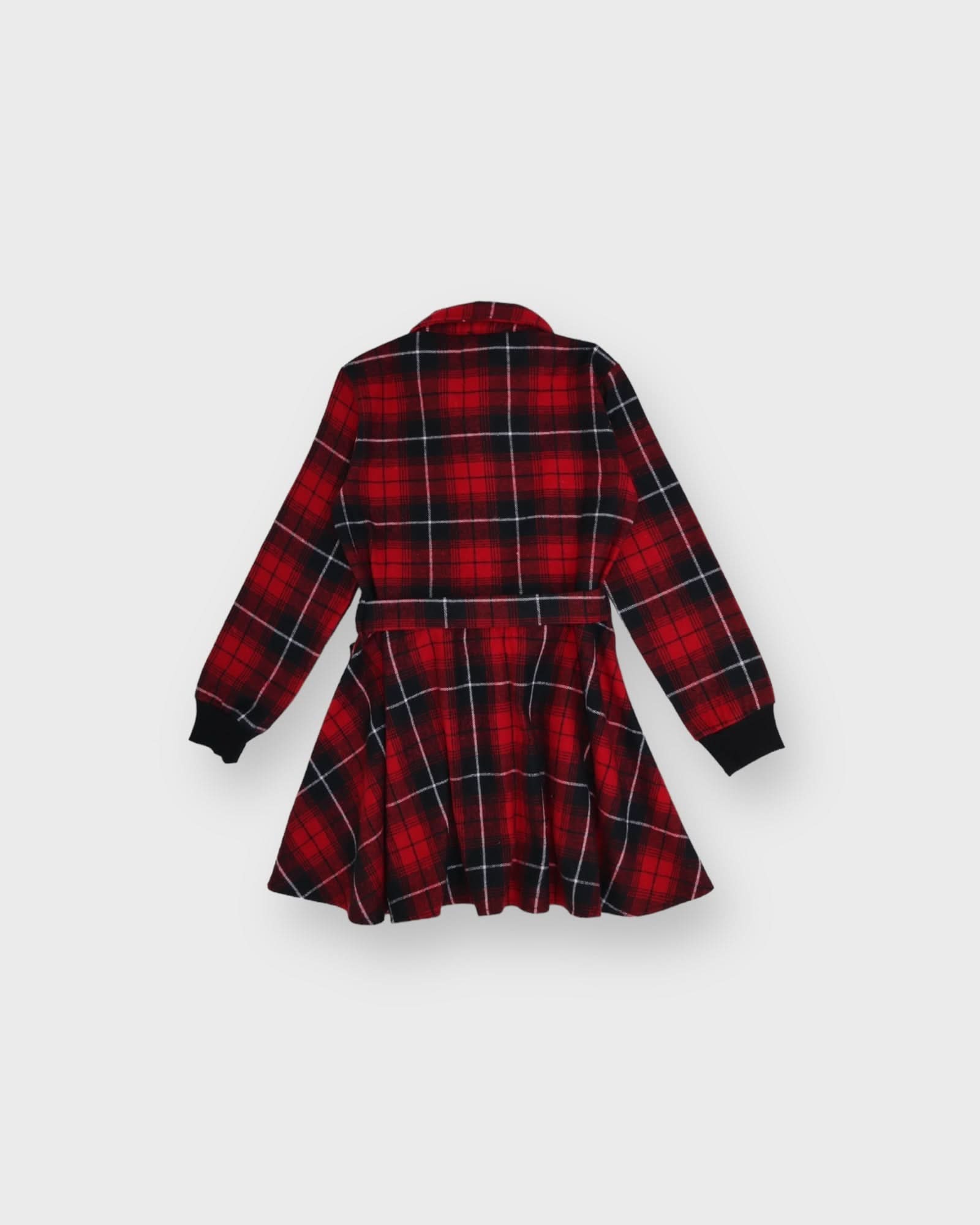 Women's Button-Down Plaid Shirt Dress with Belt - Stylish Flannel Outfit for Casual Wear, Fall Fashion, and Outdoor Activities