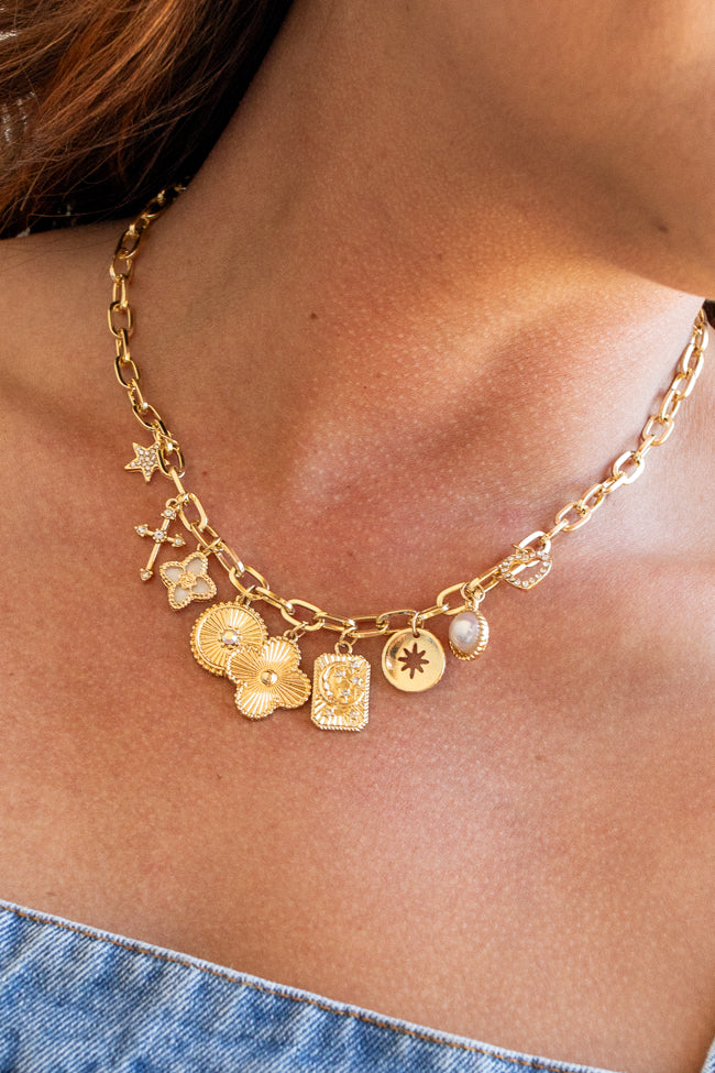14K Gold Multi Charm Necklace for Women - Elegant Layered Pendant Jewelry Gift for Birthday, Anniversary & Valentine's Day | Perfect for Everyday Wear, Date Nights & Special Occasions