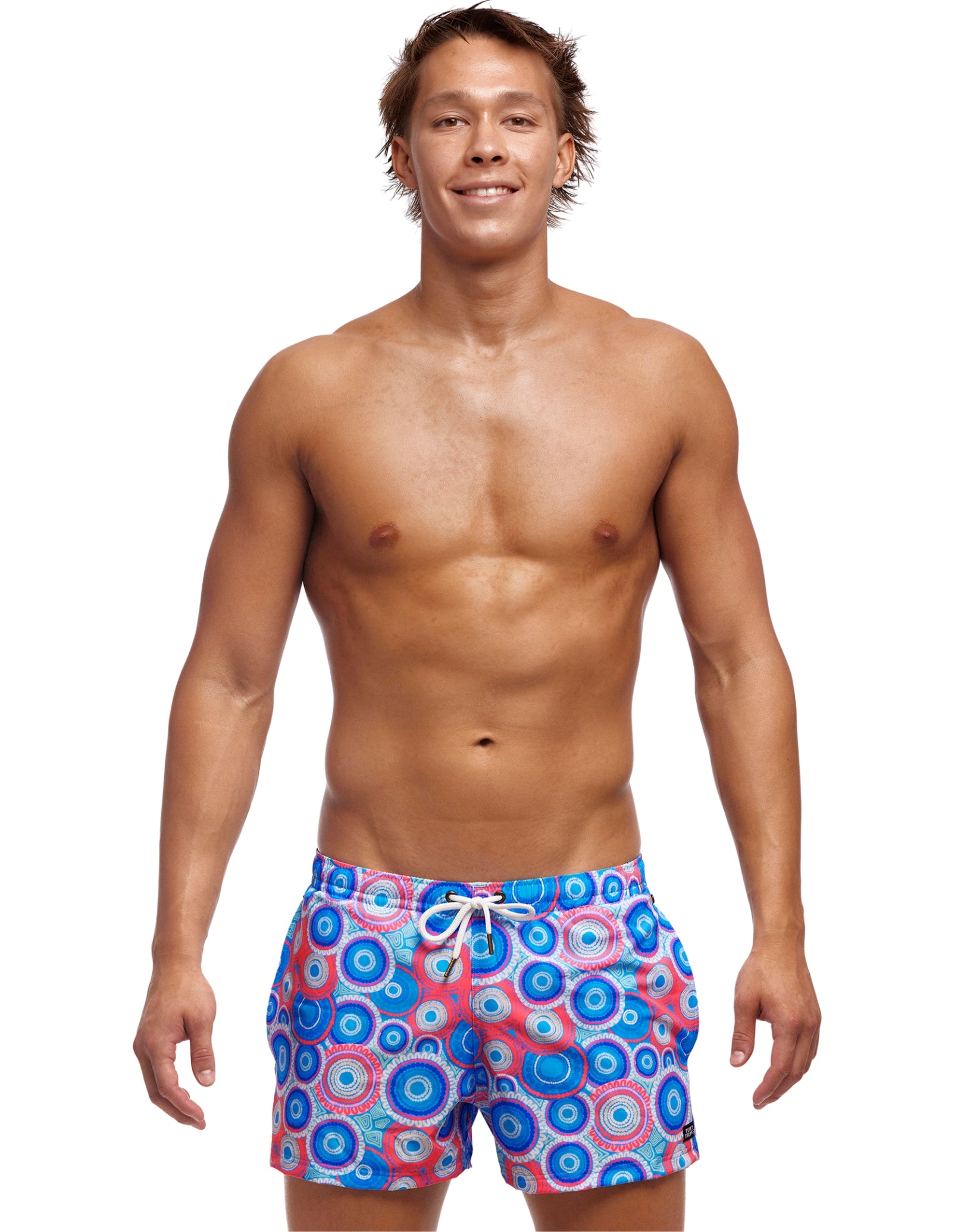 Bundjalung Blue Shorty Swim Shorts for Men - Quick Dry, Comfortable Beach Swimwear - Perfect for Swimming, Surfing & Summer Vacations