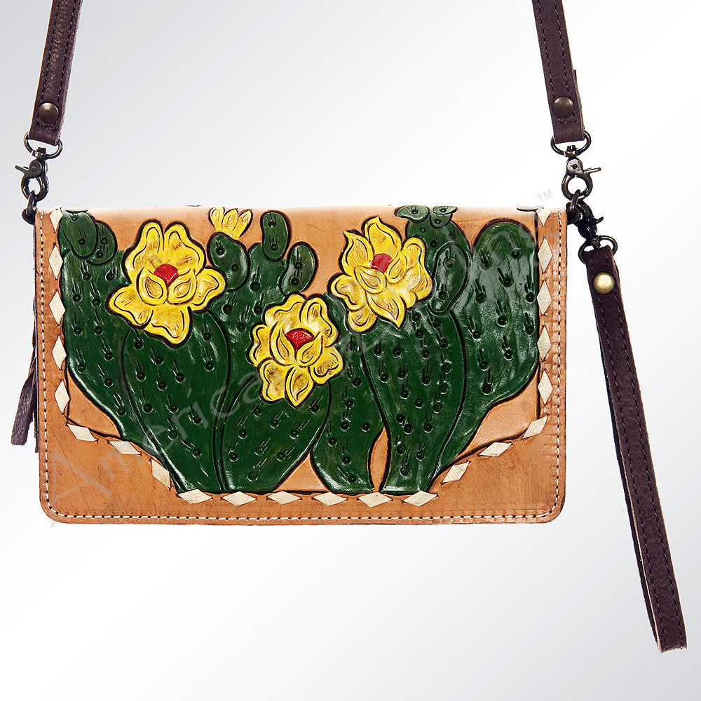 American Darling ADBG558 Genuine Leather Women's Wallet - Hand Tooled Western Style Purse for Everyday Use & Country Outings