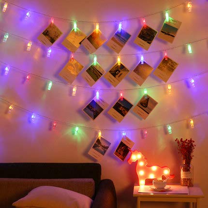 50 LED Photo Clip Fairy Lights - Twinkle Starry String Lights for Home, Bedroom, Wall Decor - Halloween, Thanksgiving, Christmas Party & Wedding Decoration - Multicolor - Perfect for Indoor/Outdoor Festive Lighting & Photo Displays
