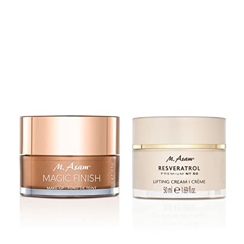 M. Asam Magic Finish Makeup Mousse – 4-in-1 Primer & Resveratrol Premium NT50 Lifting Face Cream Set (1.01 Fl Oz Each) | Smoothing Base & Anti-Aging Skincare Duo for Flawless Makeup Application & Youthful Glow