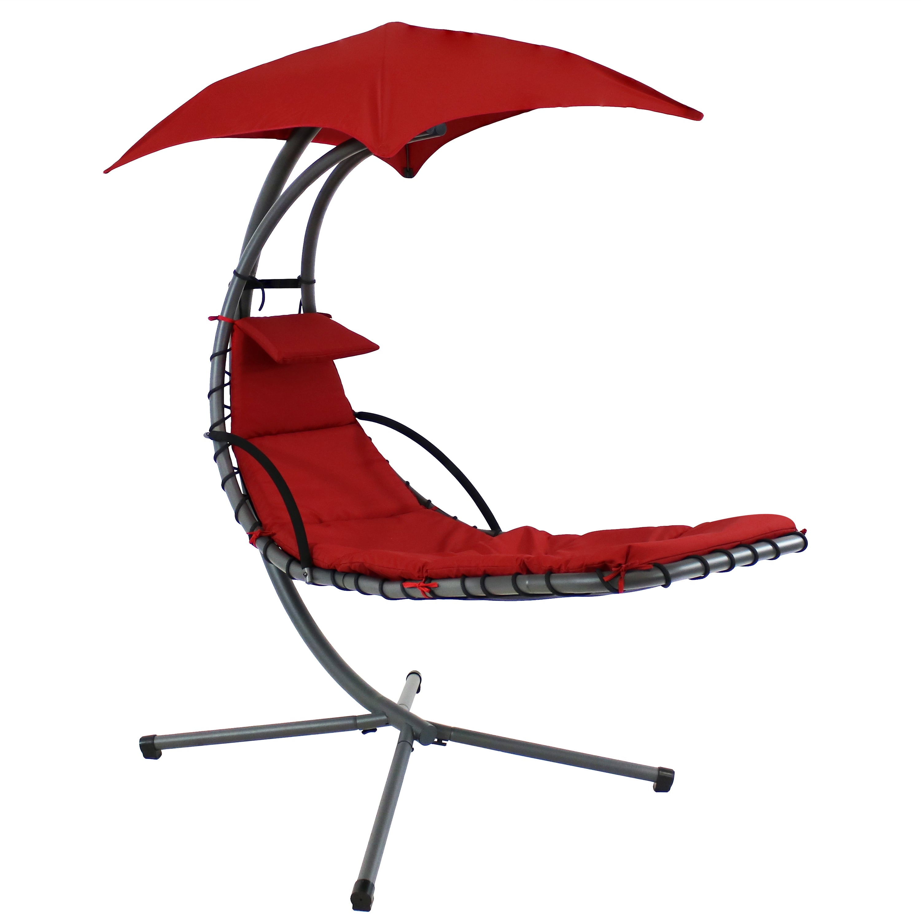 Sunnydaze Floating Chaise Lounge Chair with Adjustable Umbrella - Premium Pool Float for Relaxing in Swimming Pool, Lake or Beach