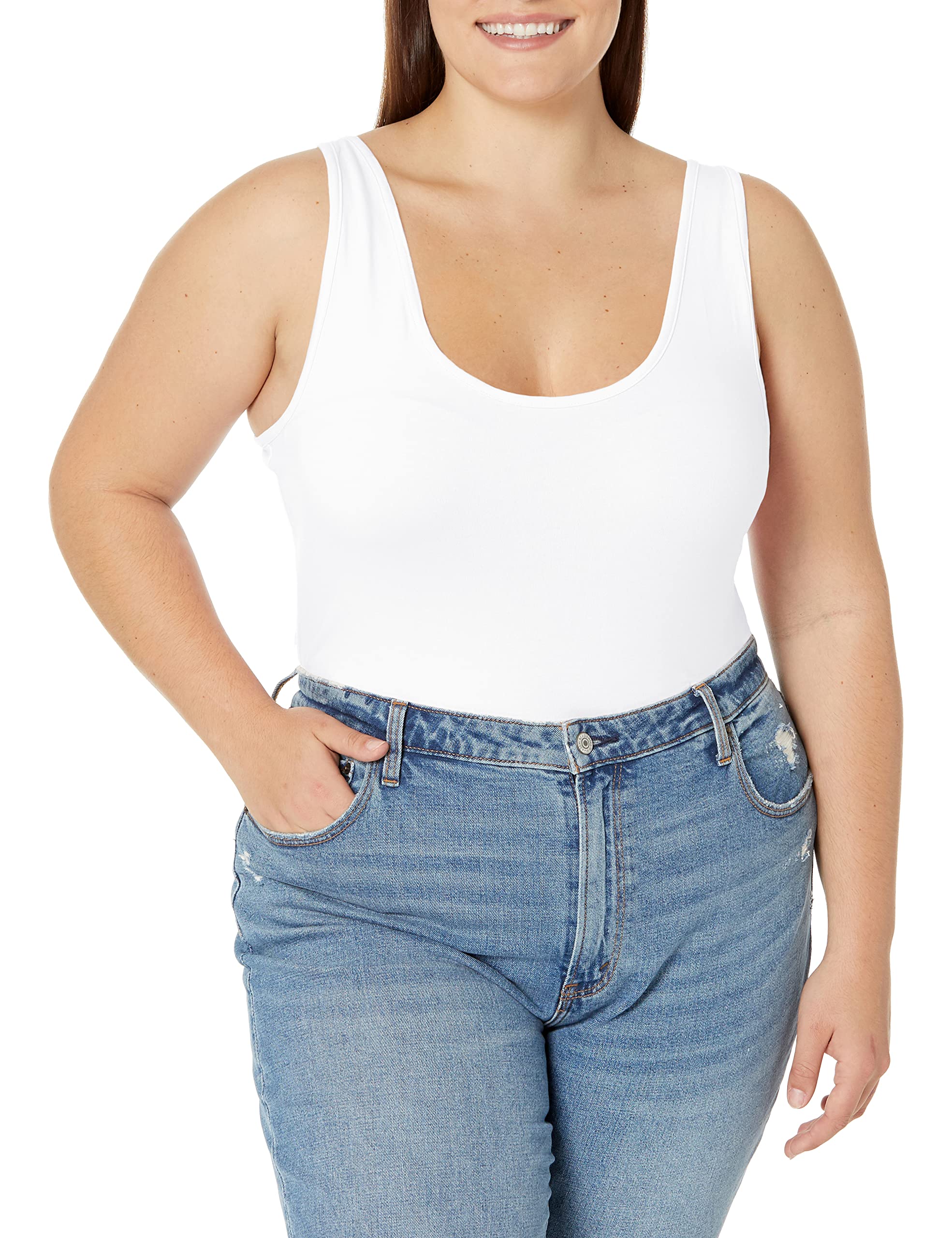 Just My Size Women's Plus Size Stretch Jersey Cami - Comfortable Layering Tank Top for Casual Wear & Sleepwear