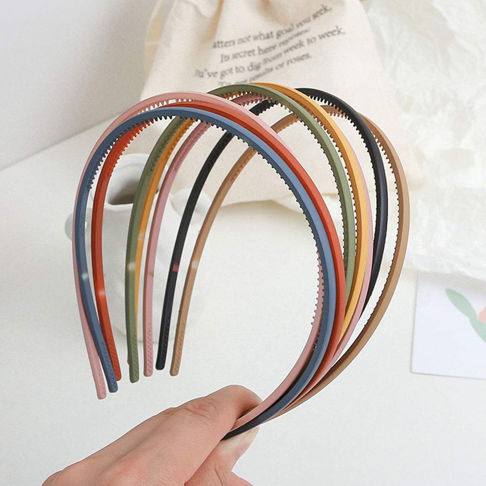 13pcs 4mm Thin Headbands for Women & Girls - Plastic Skinny Hair Bands with Teeth - Non-Slip Hair Hoops for Sports, Workouts, Yoga & Everyday Wear