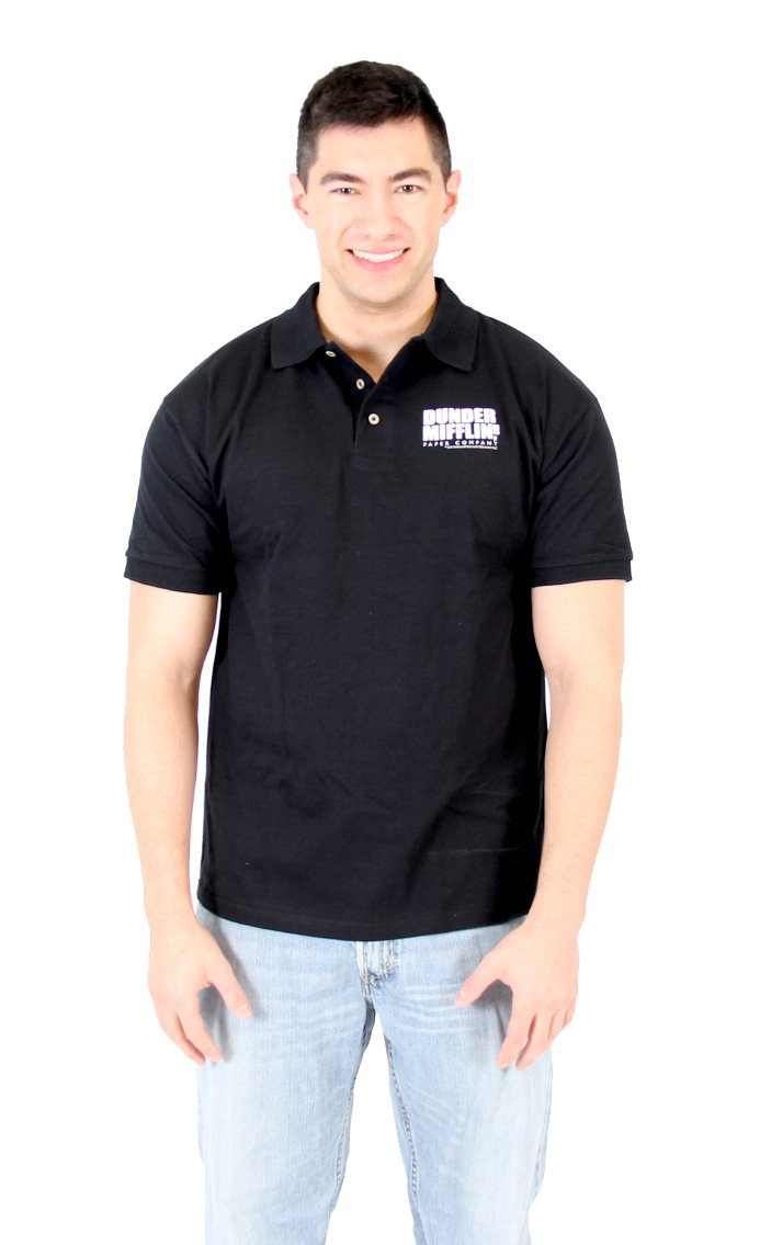 Dunder Mifflin Logo Polo Shirt for Men - The Office TV Show Merchandise - Comfortable Cotton Work Shirt for Office, Casual Wear & Fan Gifts