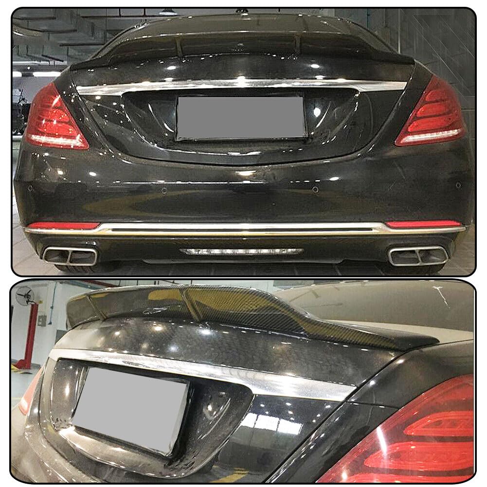 MCARCAR Carbon Fiber Trunk Spoiler for Mercedes Benz S Class W222 (2014-2019) - S400 S450 S500 S550 S560 S600 S63 S65 AMG - High Kick Rear Boot Lid Wing Lip | Factory Direct | Enhances Sporty Look & Aerodynamics for Sedan