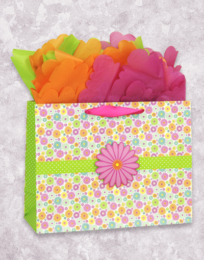 Darling Daisies Gift Bags - Elegant Floral Printed Party Favor Pouches for Weddings, Baby Showers & Birthday Celebrations