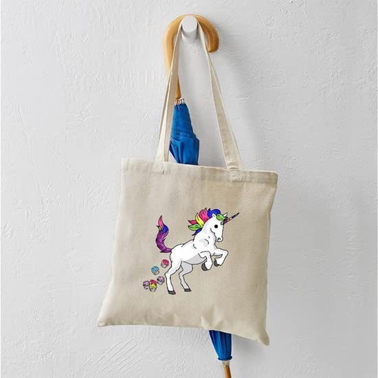 Unicorn Cupcakes Canvas Tote Bag - Eco-Friendly Reusable Shopping Bag for Women | Perfect for Groceries, Beach Trips & Work Commute