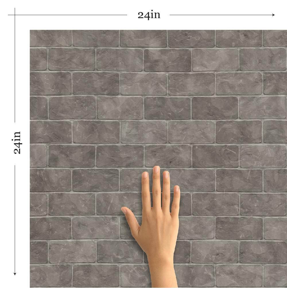 Charcoal Brick Peel and Stick Removable Wallpaper - Self-Adhesive Faux Brick Wall Covering for Home Decor, Accent Walls & DIY Projects