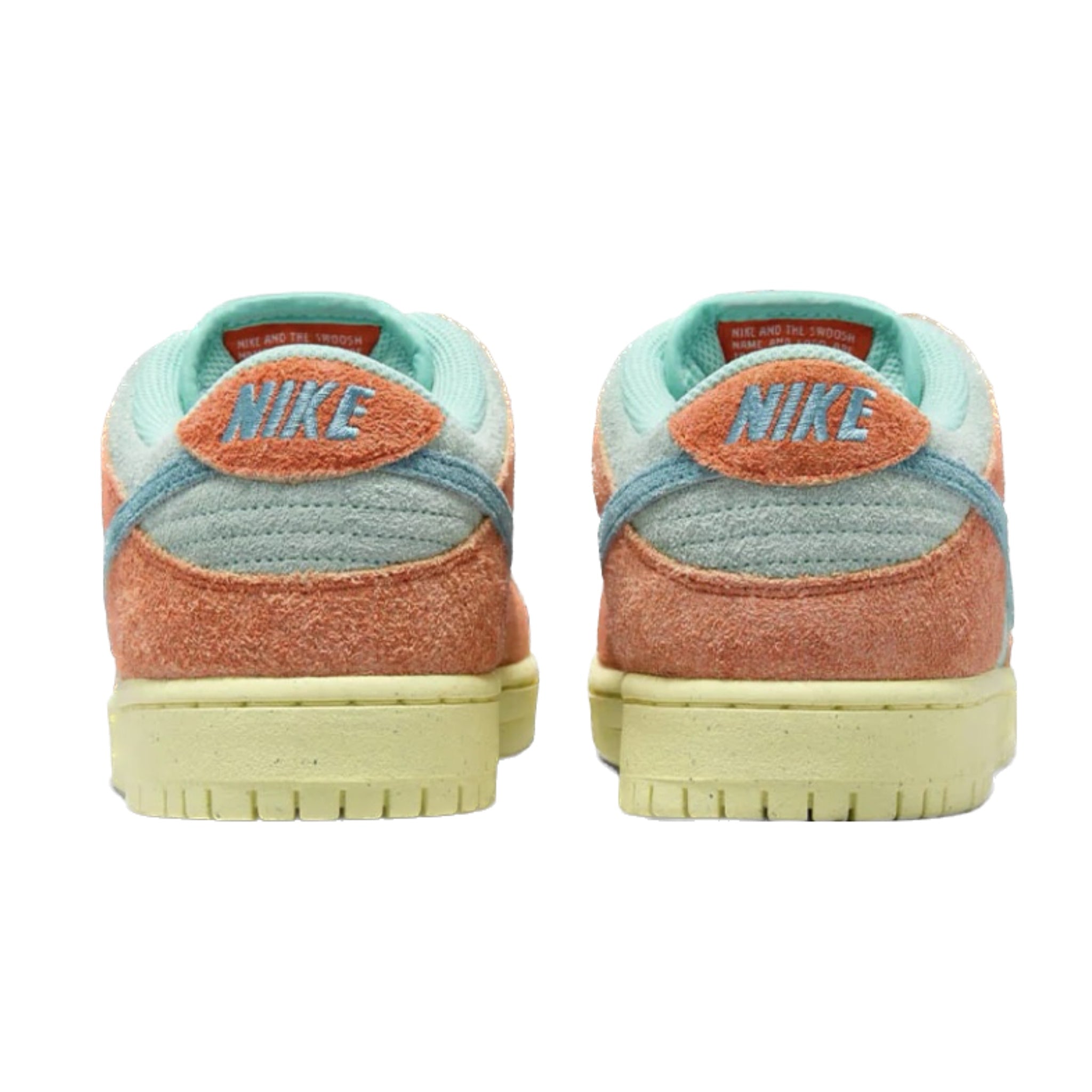 Nike SB Dunk Low Sneakers - Orange Emerald Rise, Orange Noise, Aqua, Lemon Chiffon Colorway | Skateboarding Shoes for Men & Women | Perfect for Streetwear & Casual Wear