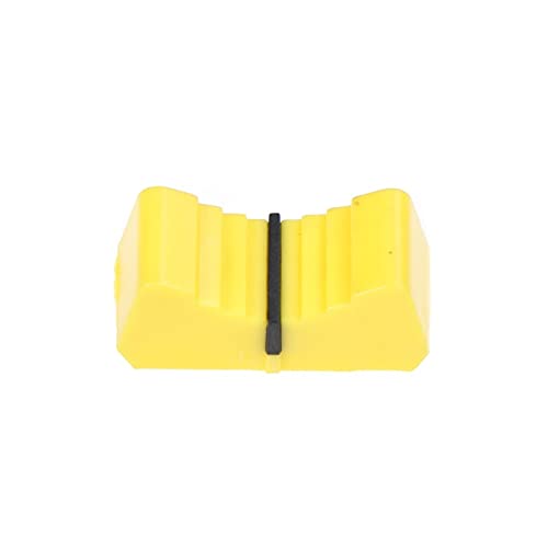 10pcs 8mm Touch Sensitive Slider Ribbed Mixer Desk Switch Knob Cap Fader Knob Cap - Yellow | DJ Equipment Replacement Parts | Perfect for Audio Mixers, Studio Controls & Electronic Devices