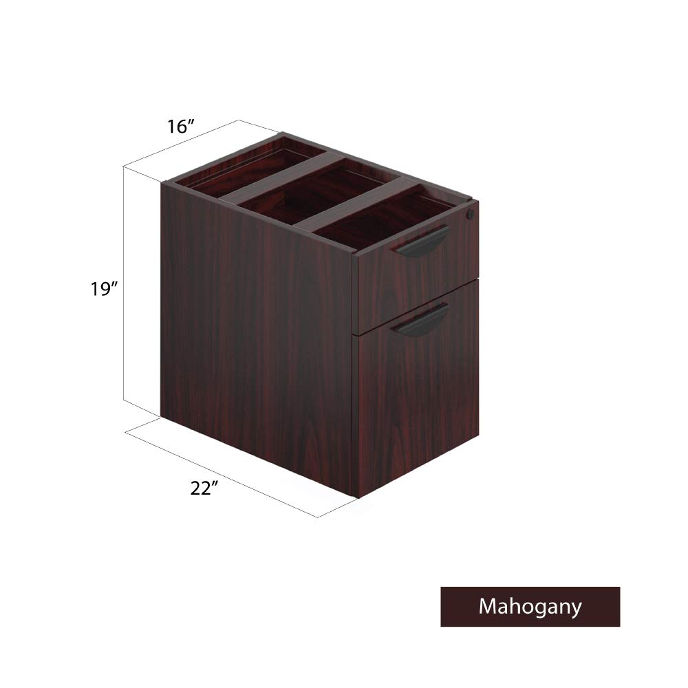 GOF Double 2 Person Workstation Cubicle (12'D x 6'W) - Office Partition & Room Divider with Mahogany Pedestal - Perfect for Shared Workspaces & Office Privacy Solutions