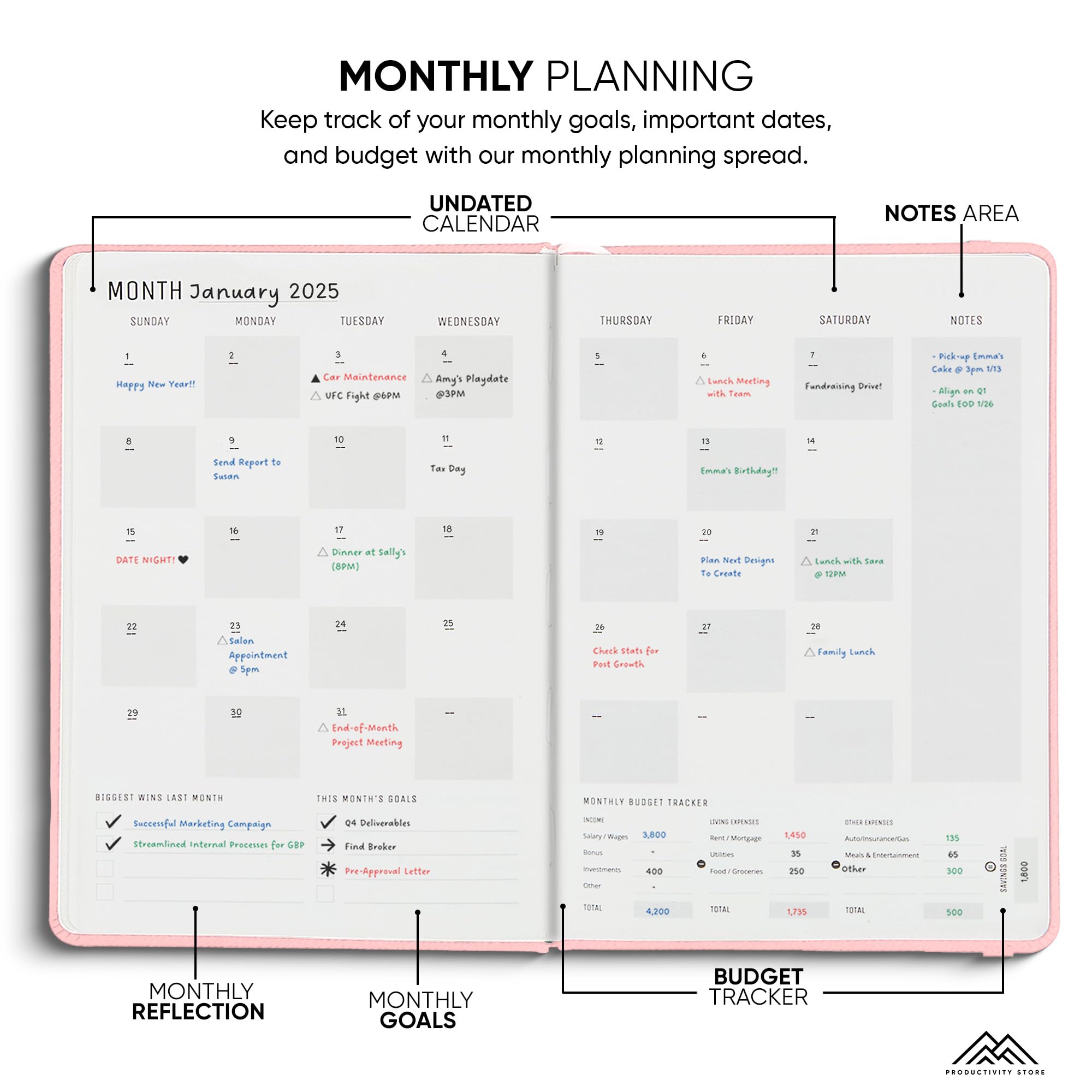 2025-2026 Undated Productivity Planner - 8.5