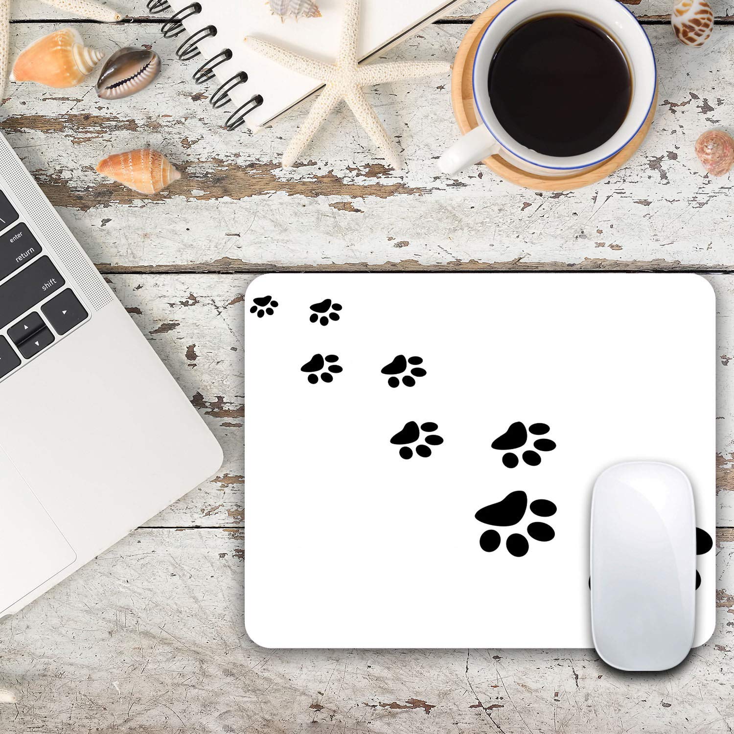 Cute Dog Paw Print Gaming Mouse Pad - Non-Slip Rubber Mouse Mat for Laptop, PC & Office Use - Perfect for Gaming, Work & Home Office Setup