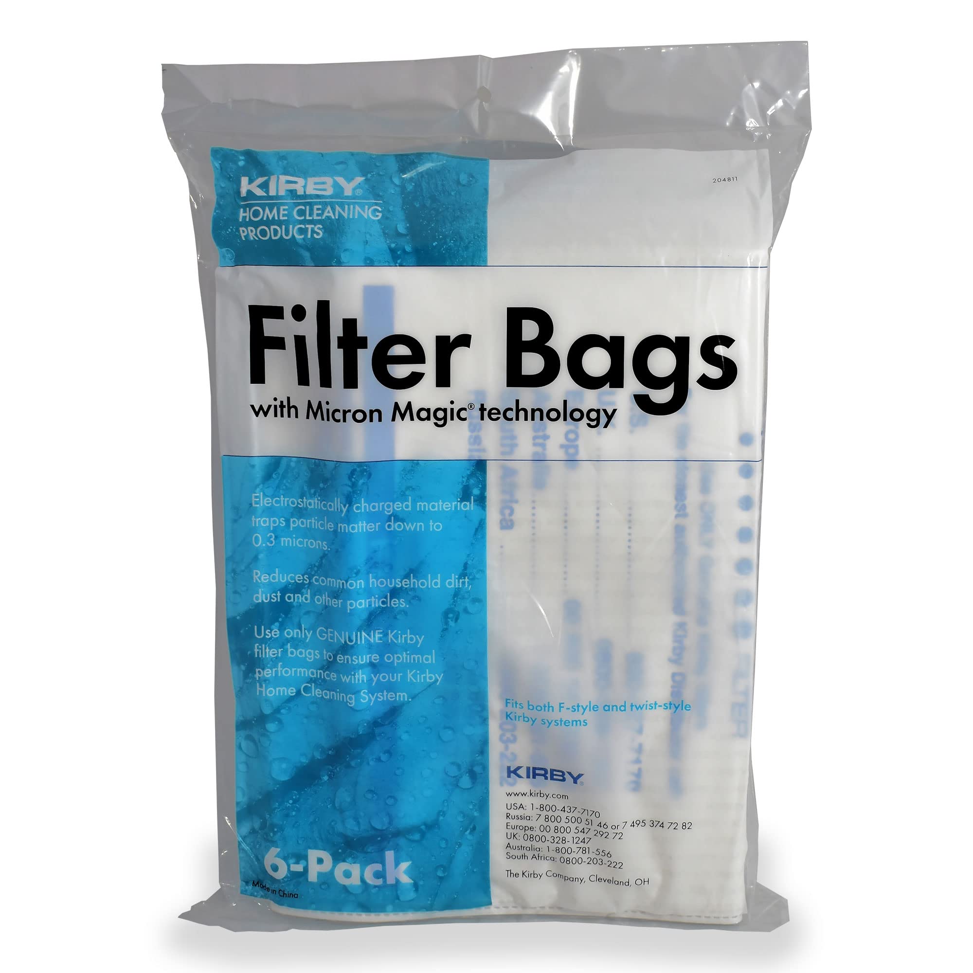 Kirby 204811 HEPA Filter Bags - 6 Pack (54 Bags Total) | Premium Micron Magic Filtration for Vacuum Cleaners | Ideal for Home Cleaning, Pet Hair Removal & Allergy Relief