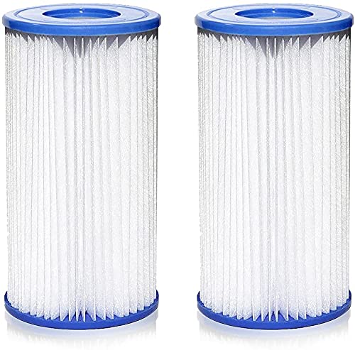 TopLAD Type AC Pool Filter Cartridge 2 Pack - Replacement for Swimming Pool Filter Pump, Easy Set Pool Cleaning Cartridges | Ideal for Inground & Above Ground Pools, Spas, and Backyard Water Features