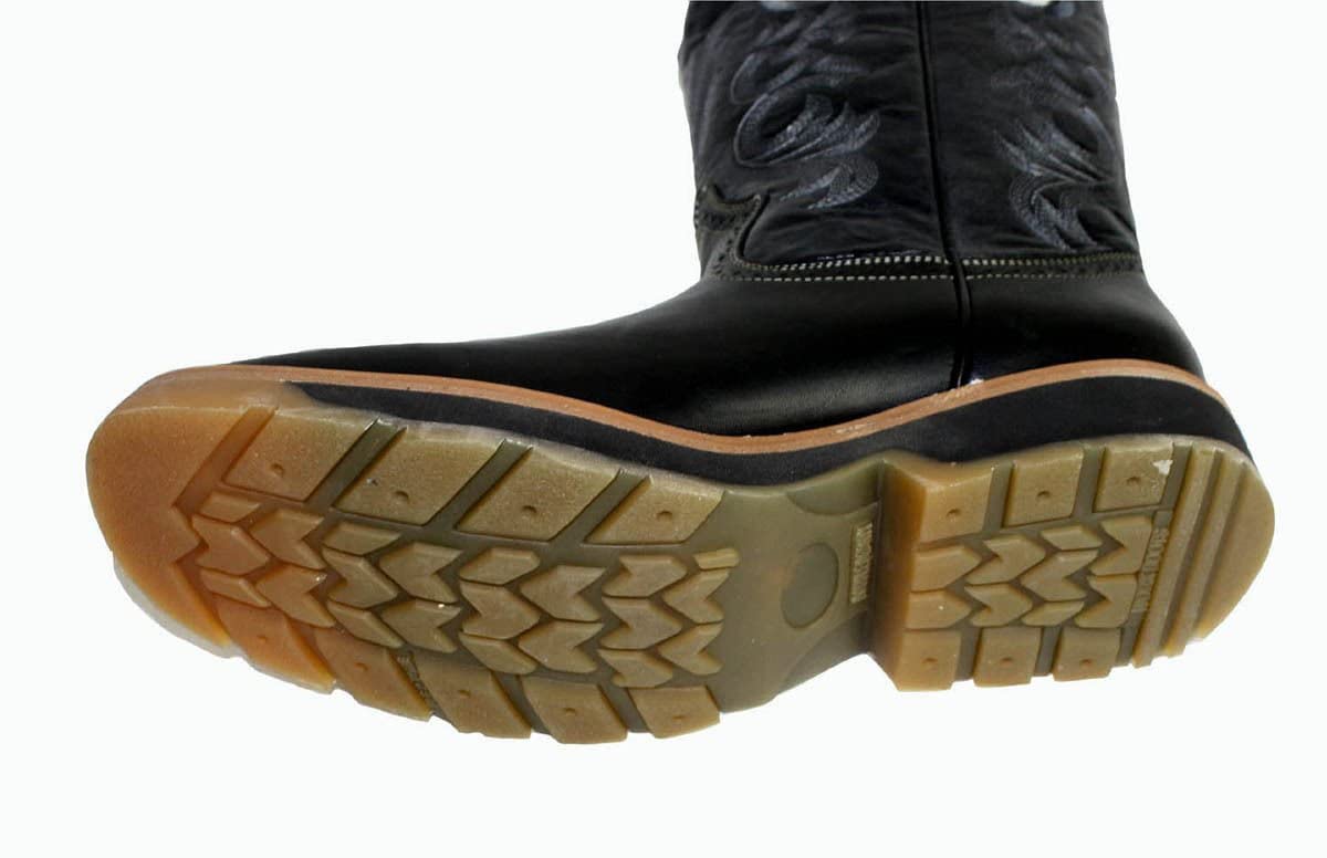 **Men's Genuine Cowhide Leather Cowboy Boots - Square Toe Western Rodeo Boots for Riding, Country Style & Outdoor Events**