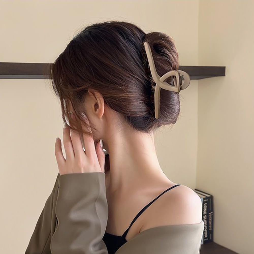 4pcs Matte Hair Claw Clips for Women & Girls - 4 Inch Non-Slip Strong Hold Hair Accessories for Thick Hair, Wedding, Party & Everyday Use