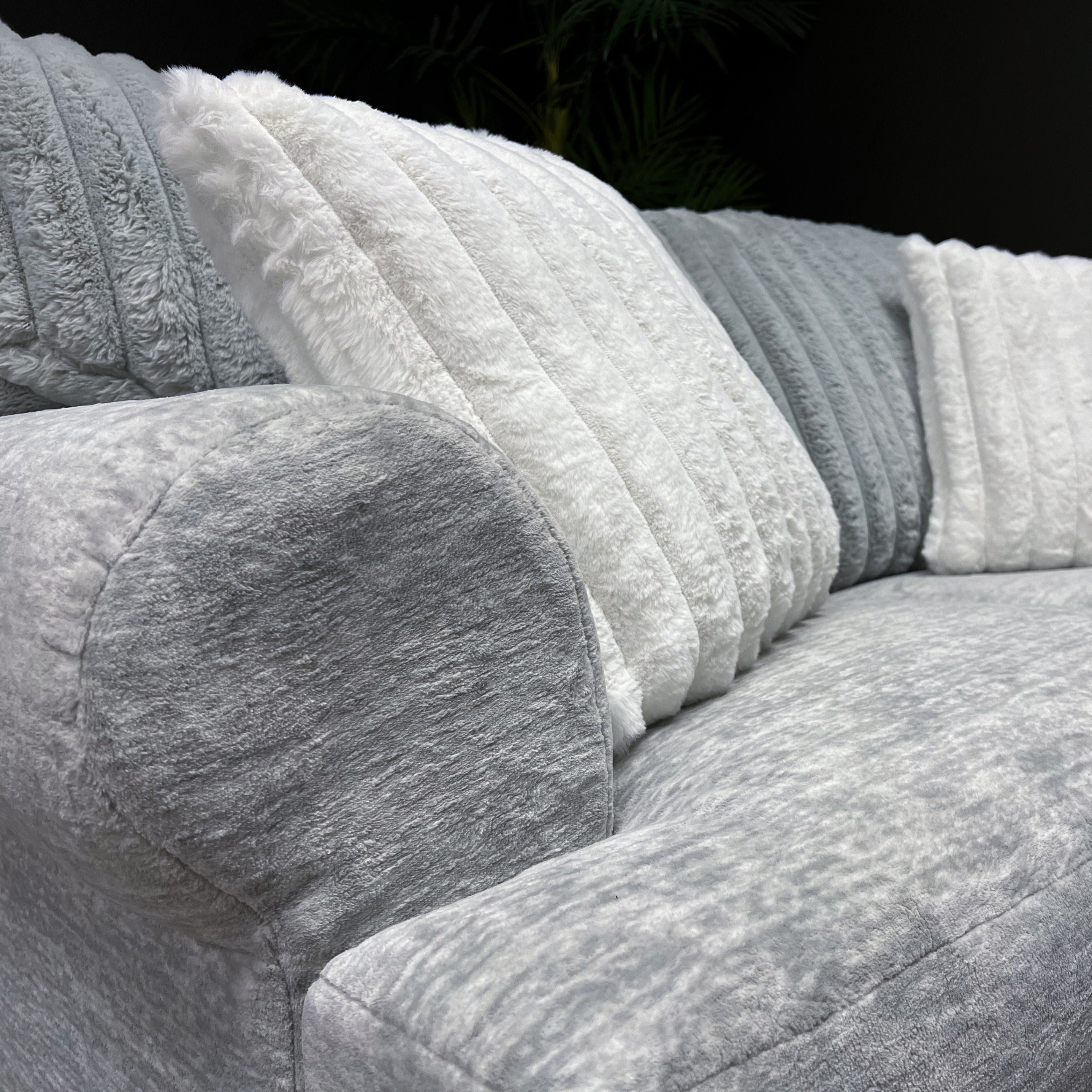 Oasis Living Room Collection: 3-Piece Sofa and Loveseat Set in Galactic Oyster Gray - Modern Sectional Couch for Small Spaces, Apartment & Cozy Home Decor