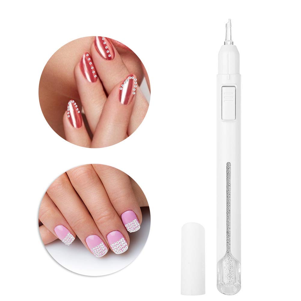 Nail Art Dotting Pen - 0.8mm Nail Beads Dotting Tool for Manicure & Pedicure, Professional Nail Design Kit for DIY Nail Art, Perfect for Salon & Home Use (Silver)