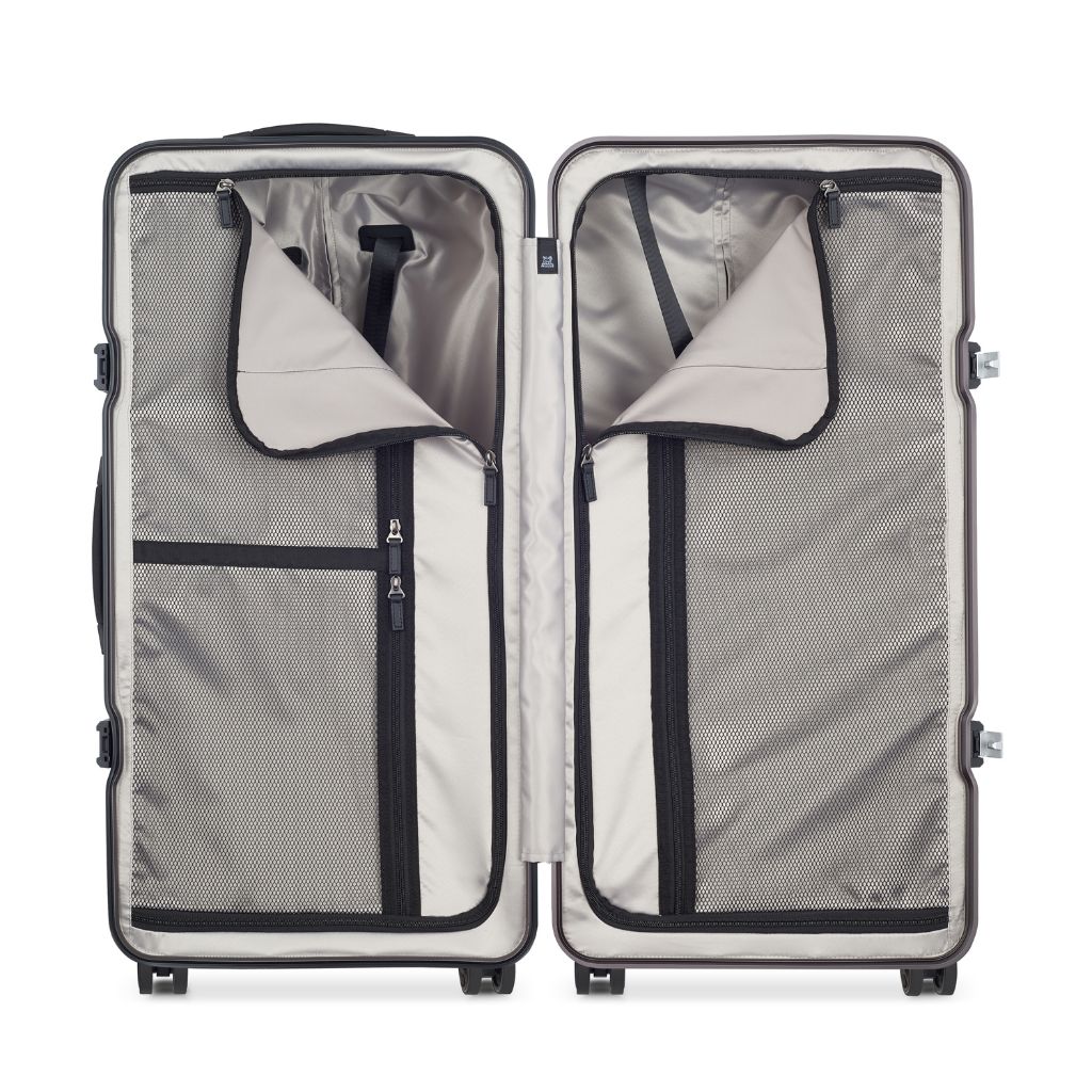 Peugeot Voyages 80cm Zipperless Hardshell Luggage Suitcase - Silver | Lightweight Spinner Trunk for Air Travel & Business Trips
