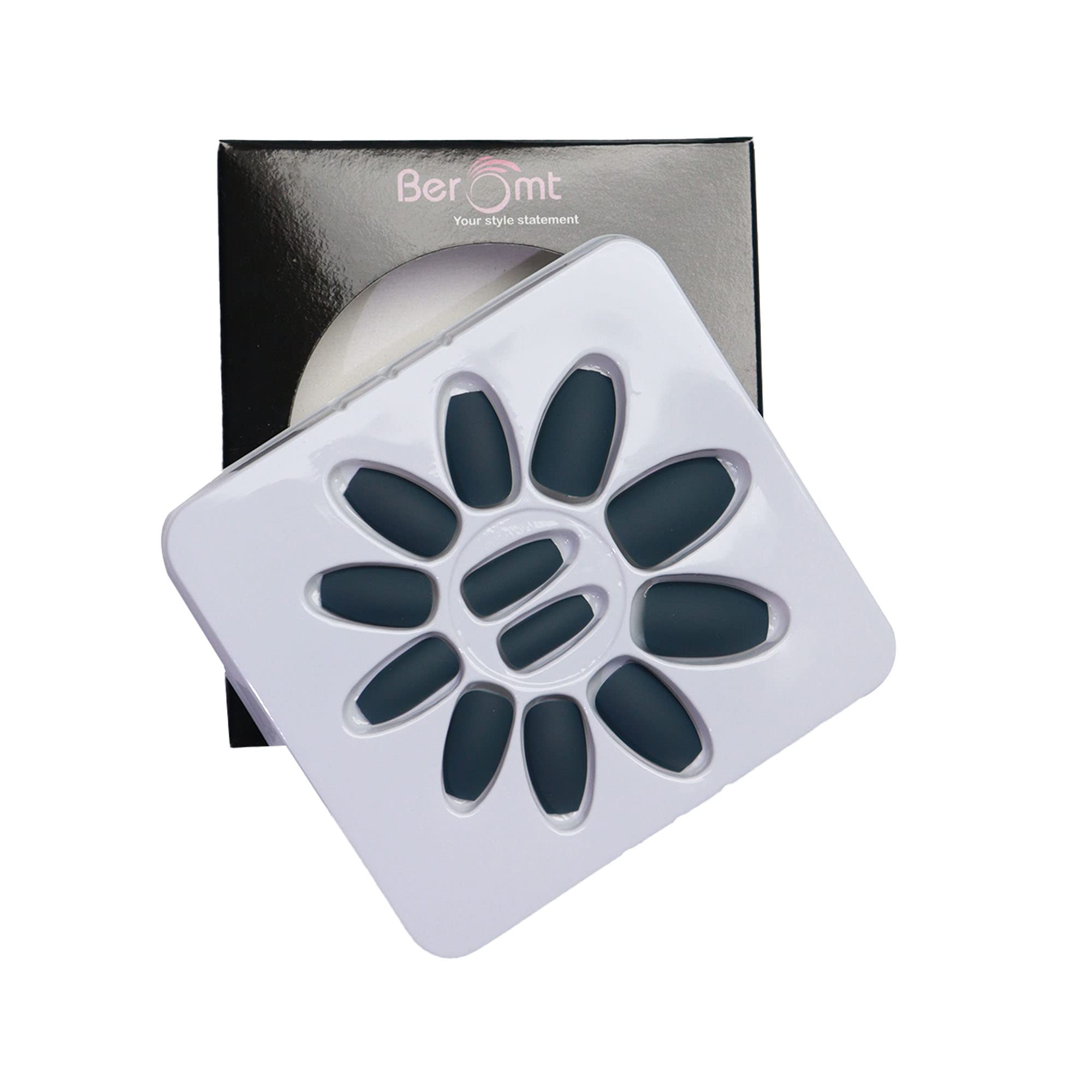 Beromt 12-Piece Matte Acrylic False Nails Set with Nail Glue & Nail Art Kit - Full Cover Fake Nails for Manicure, Parties, and Special Occasions - Style #449