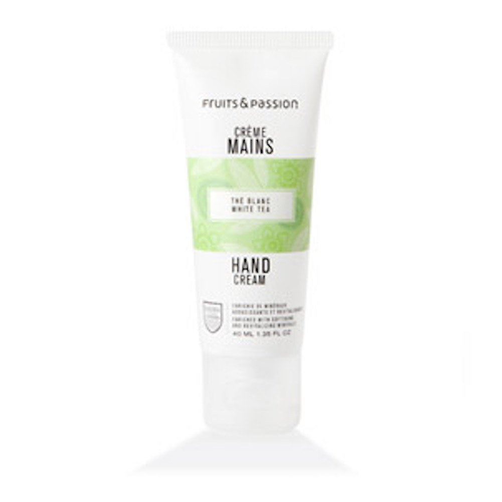 Fruits & Passion White Tea Hand Cream Travel Size 1.35 oz - Moisturizing & Nourishing for Dry Hands - Perfect for Travel, Office & Daily Skincare Routine