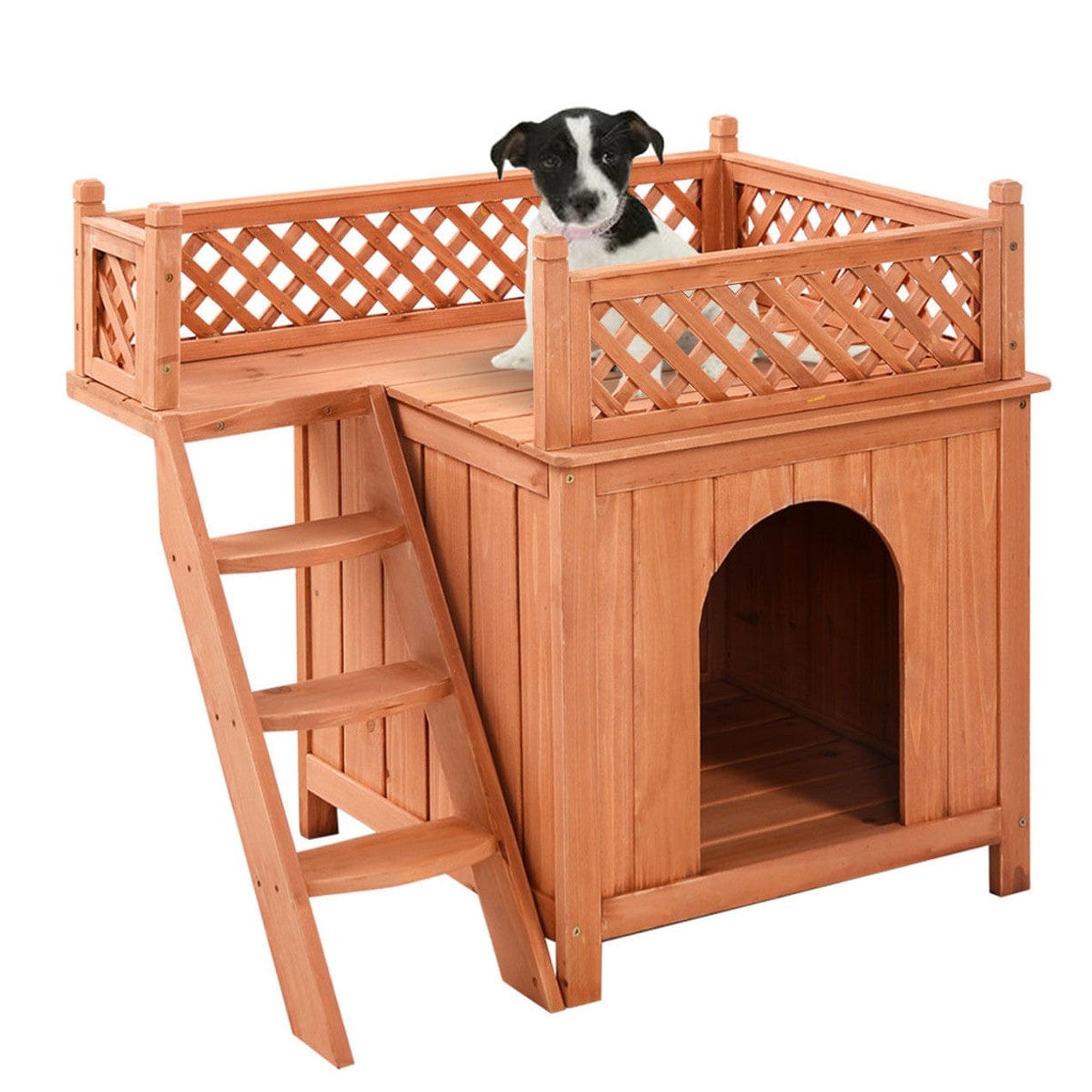 Outdoor Rooftop Patio Dog House - Weatherproof & Durable Pet Shelter for Small to Medium Dogs - Perfect for Balcony, Backyard, or Terrace Use