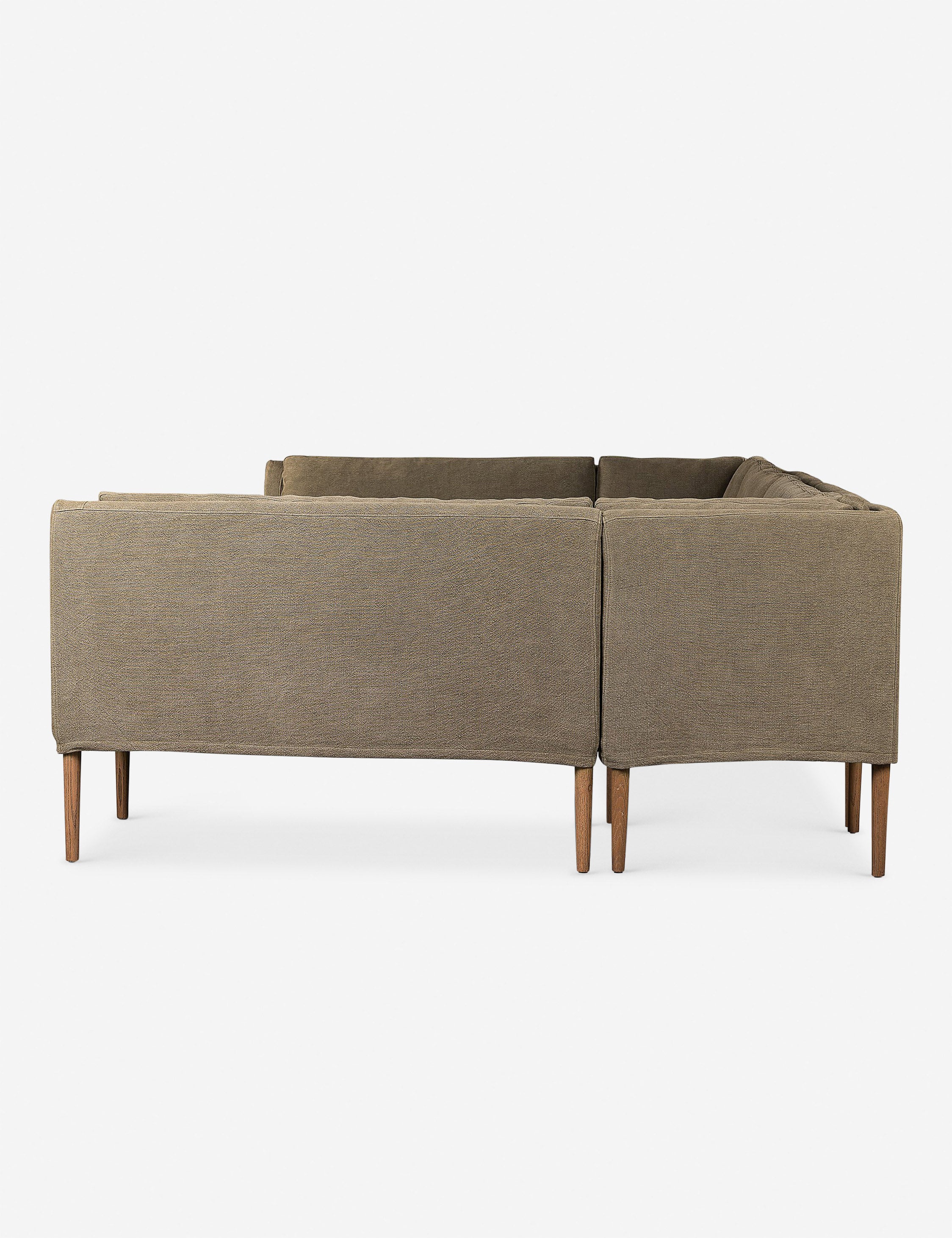 Aurelia U-Shaped Dining Banquette by Amber Lewis x Four Hands - Modern Upholstered Booth Seating for Kitchens, Breakfast Nooks & Restaurant Dining Areas