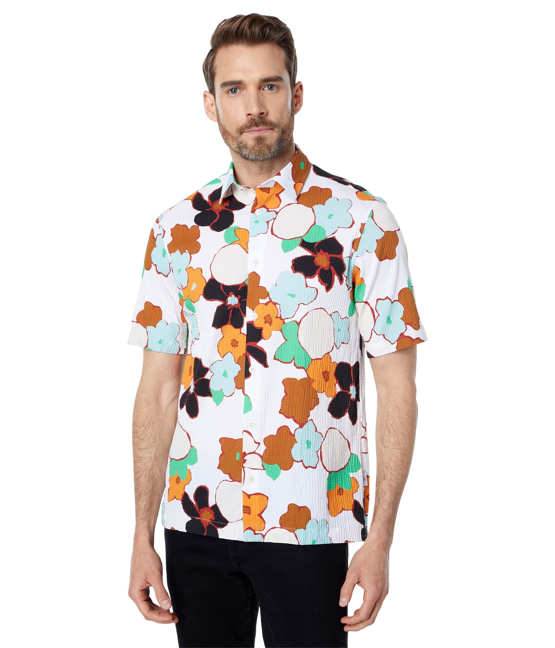 Ted Baker Avenue Floral Print Shirt for Women - Elegant Short Sleeve Blouse for Office, Party & Summer Outfits