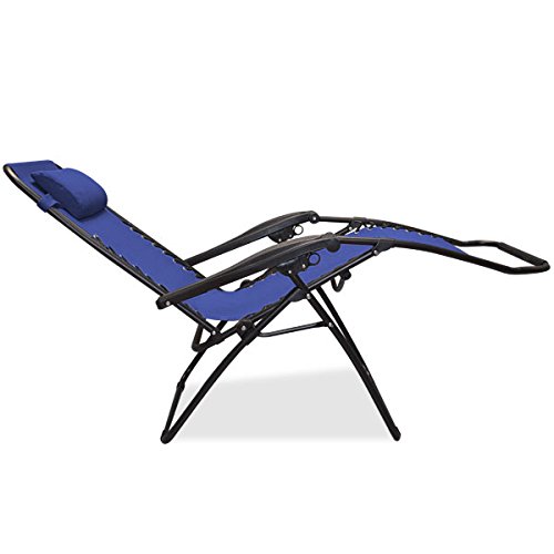 Best Oversized Zero Gravity Chair for Outdoor Relaxation - Sports Infinity Recliner with Adjustable Headrest, Durable & Portable - Perfect for Patio, Beach, Camping, Backyard & Poolside (Blue)