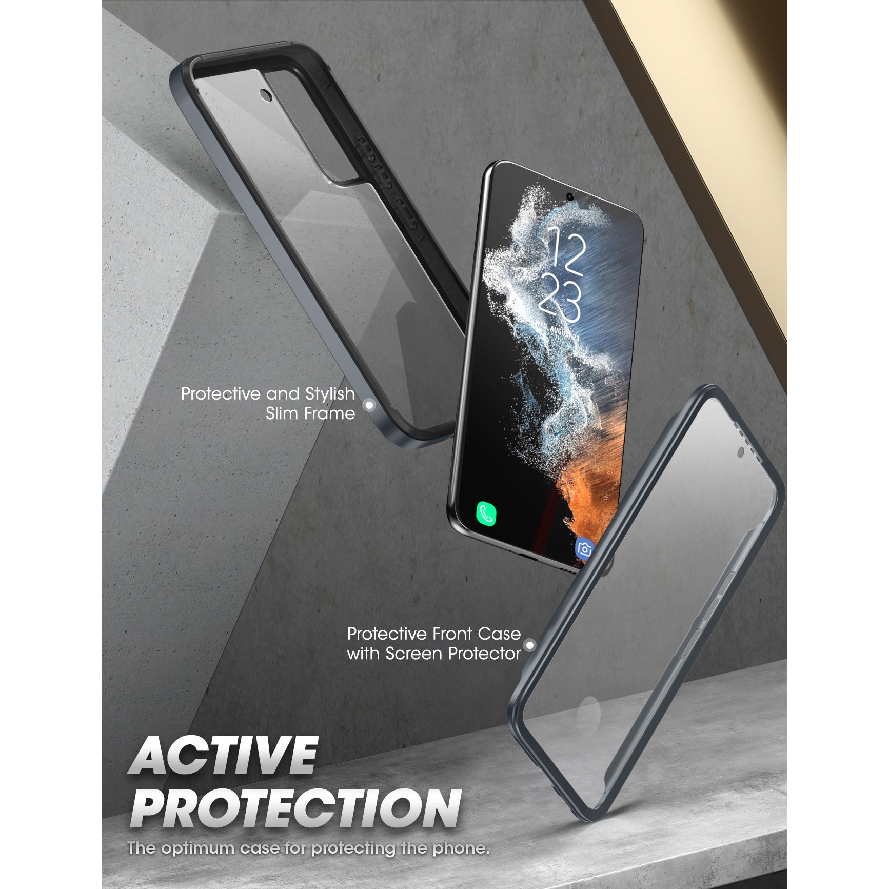 Samsung Galaxy S22 Unicorn Beetle EDGE XT Protective Bumper Case - Shockproof & Slim Design - Perfect for Outdoor Activities, Travel & Daily Use (Black)