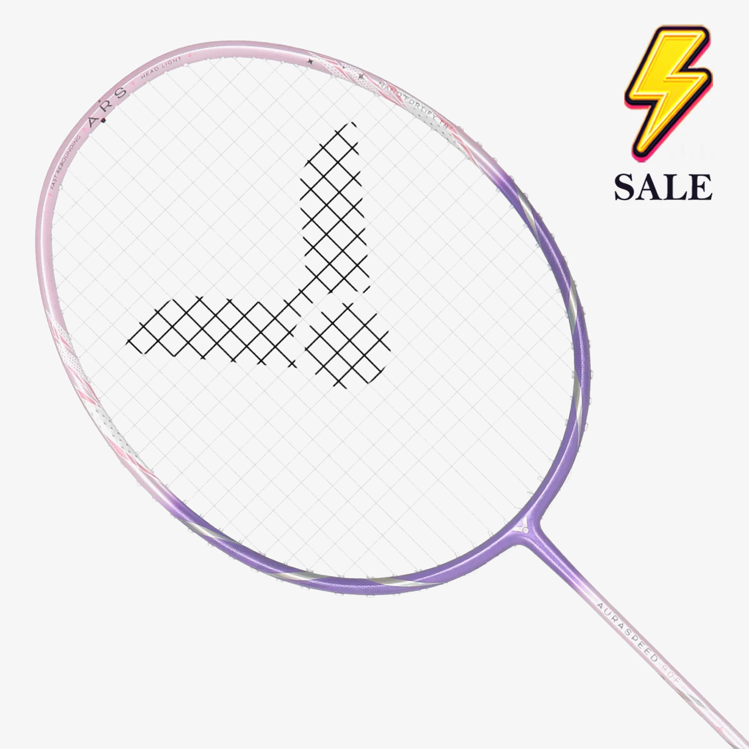 Victor AuraSpeed 90F Badminton Racket (ARS-90F/J) - Purple - Professional Carbon Fiber Shuttlecock Racket for Competitive Play & Training