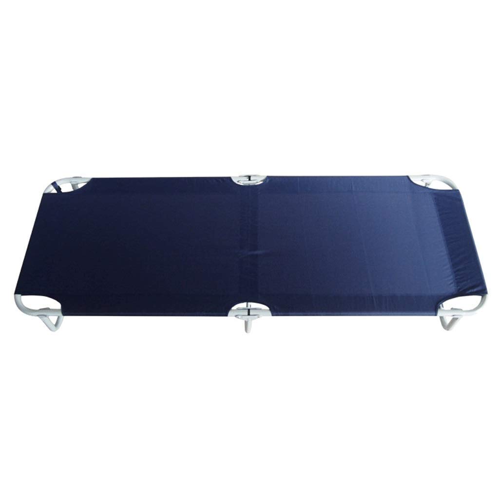 Portable Folding Camping Bed with 600D Oxford Fabric & Metal Frame - Adjustable Office Guest Bed, Lightweight for Outdoor Camping, Travel, Home Use (190cm, Blue) - Perfect for Camping Trips, Guest Rooms & Small Spaces