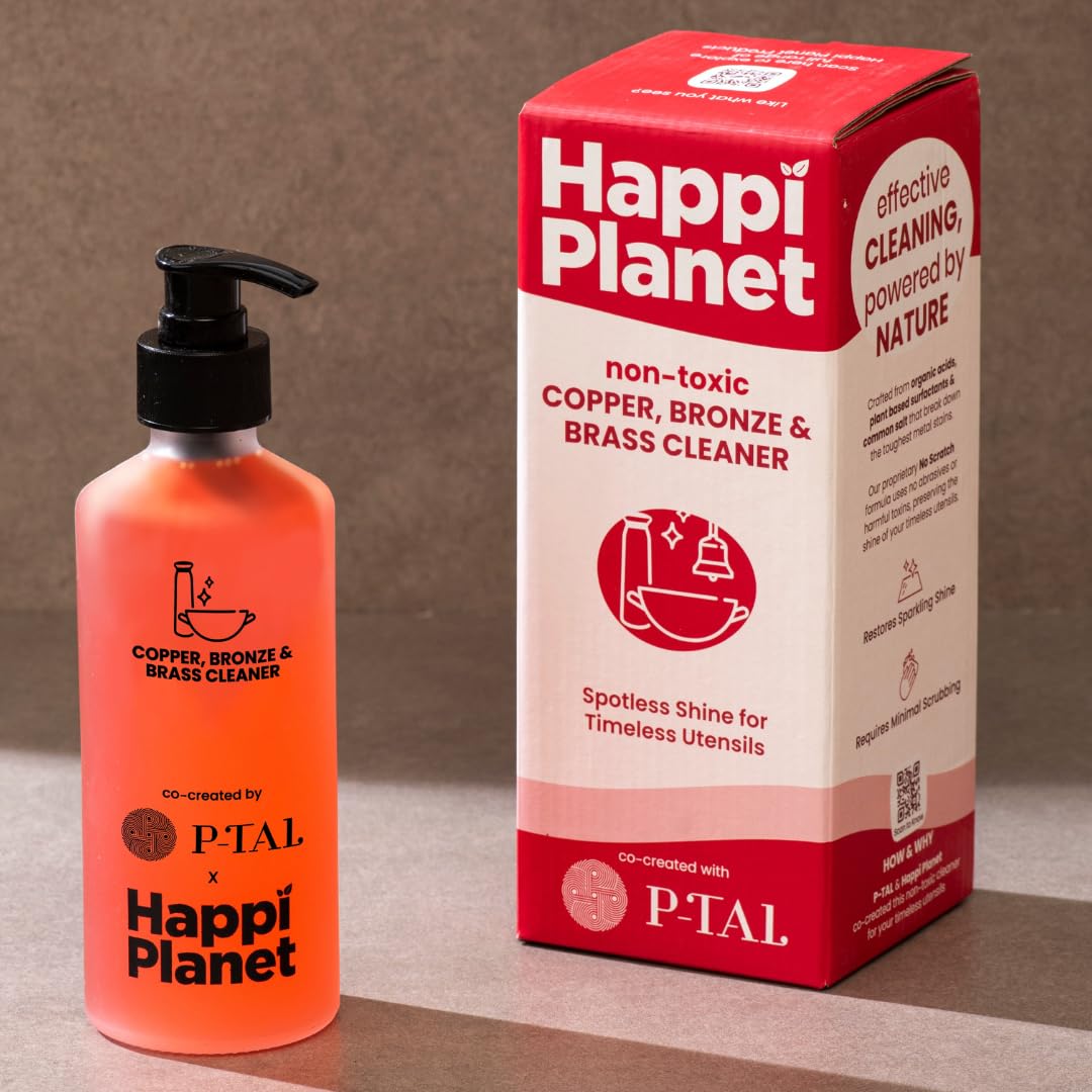 P-TAL Copper & Brass Cleaner 300ml – Non-Toxic, Plant-Based & Eco-Friendly Tarnish Remover Gel | Safe for Cookware, Jewelry & Home Decor | Co-Created with Happi Planet | Perfect for Kitchen, Antiques & Metal Restoration
