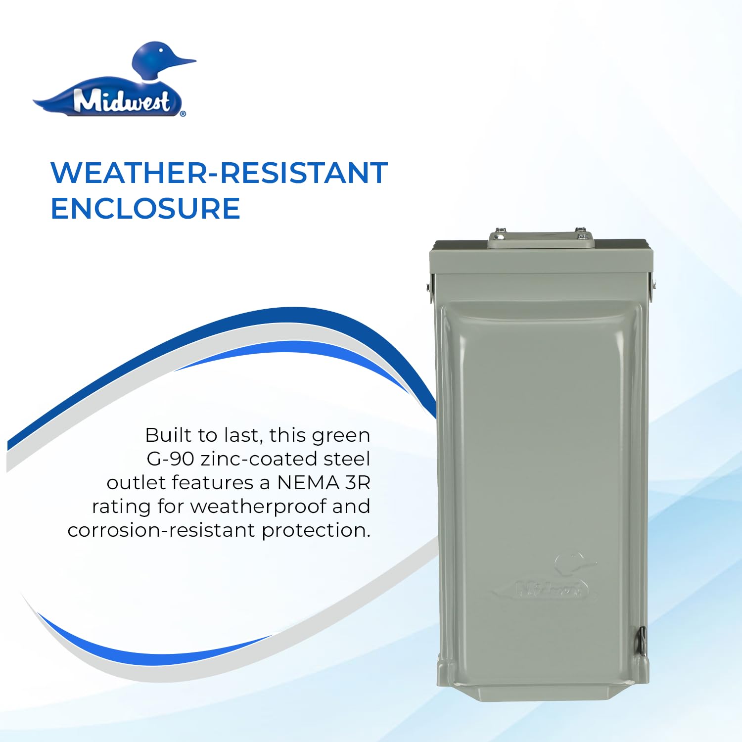 MIDWEST U041CP 70A Lockable Electrical Box - 70 Amp RV Power Outlet Panel with Padlock for Security | Weatherproof Outdoor Electrical Enclosure for Campers, Trailers & Marine Use