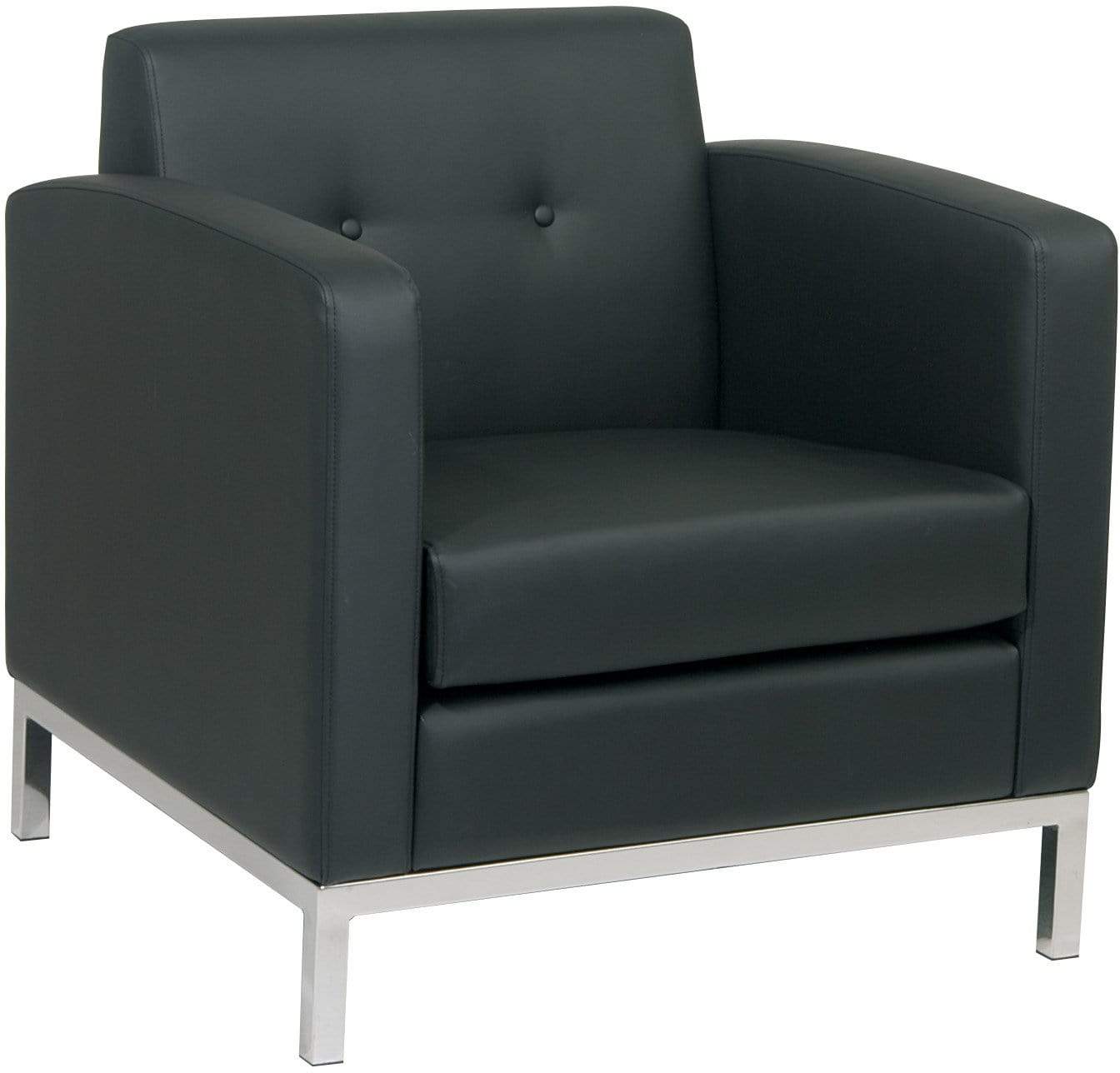 Ave Six Wall Street Faux Leather Armchair [WST51A] - Modern Office Chair for Home & Office, Comfortable Executive Desk Chair with PU Leather Upholstery - Perfect for Workspaces, Study Rooms & Home Offices