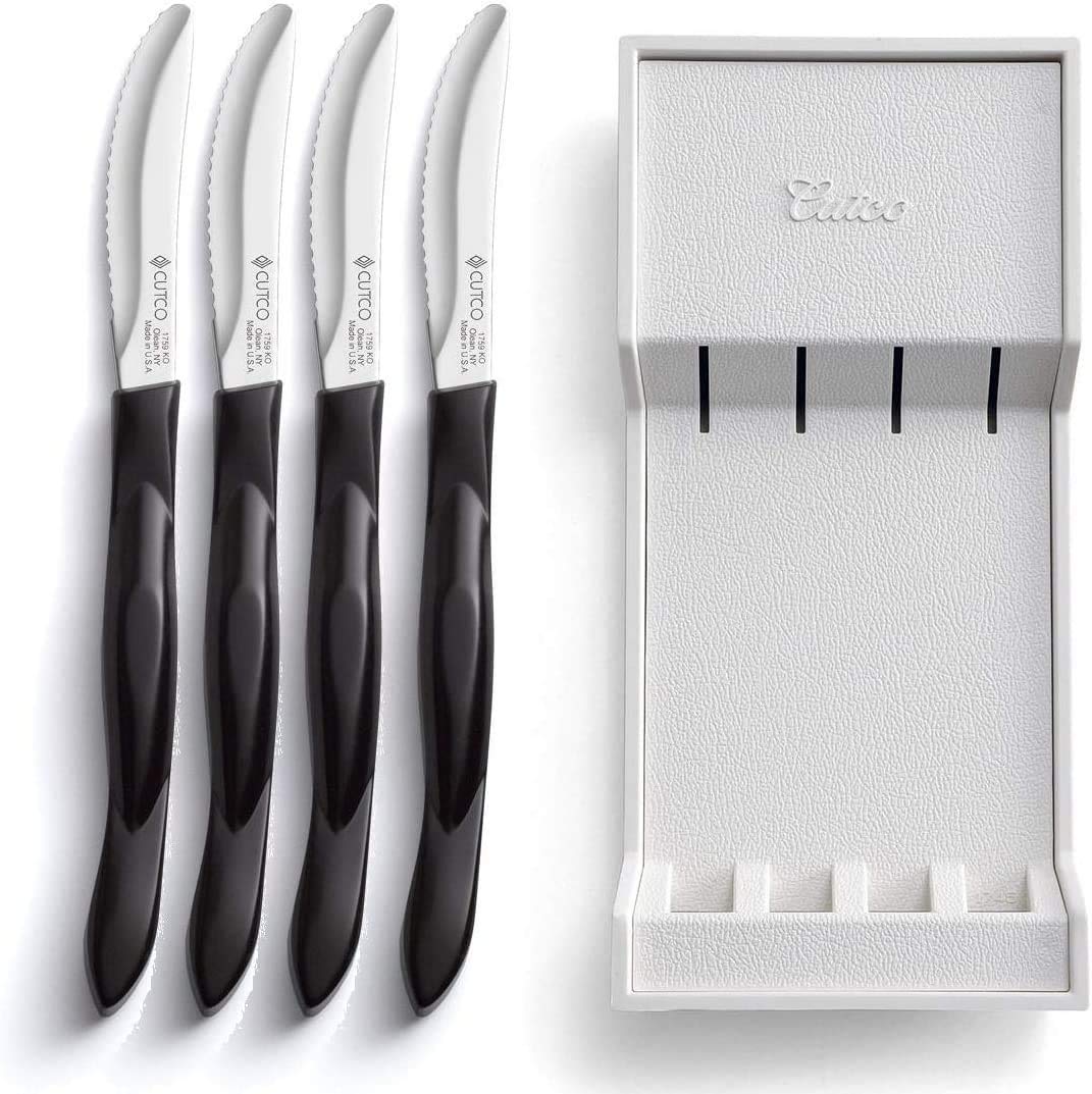 Cutco 4-Piece Steak Knife Set #1759 - Classic Black Handle for Dining & Entertaining | Perfect for Steak Dinners, BBQ Parties & Home Use