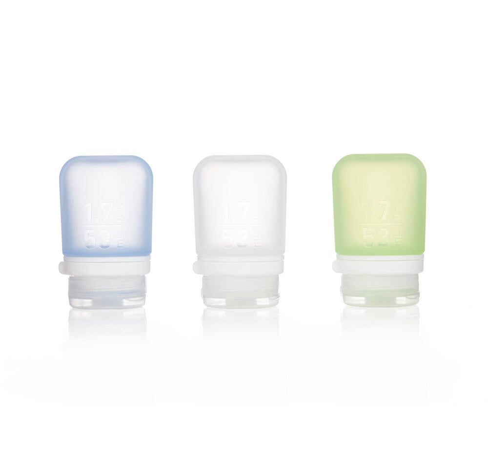 Humangear GoToob+ 1.7oz (53mL) Leak-Proof Travel Bottles - 3 Pack Set for Toiletries, Cosmetics & Liquids | Perfect for TSA Carry-On, Gym, Camping & Travel Accessories