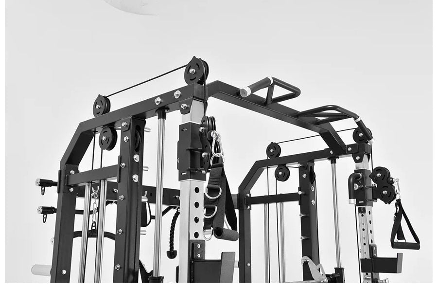 Warrior 801 Pro Power Rack Cage with Smith Machine & Functional Trainer Cable Pulley System - Heavy Duty Home Gym Equipment for Strength Training & Weightlifting - Perfect for Home Workouts & Garage Gym Setup