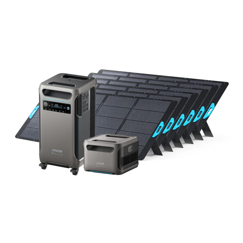 Anker SOLIX F3800 Portable Power Station with Expansion Battery & 6 x 400W Solar Panels - Solar Generator for Camping, RV, Home Backup & Off-Grid Power