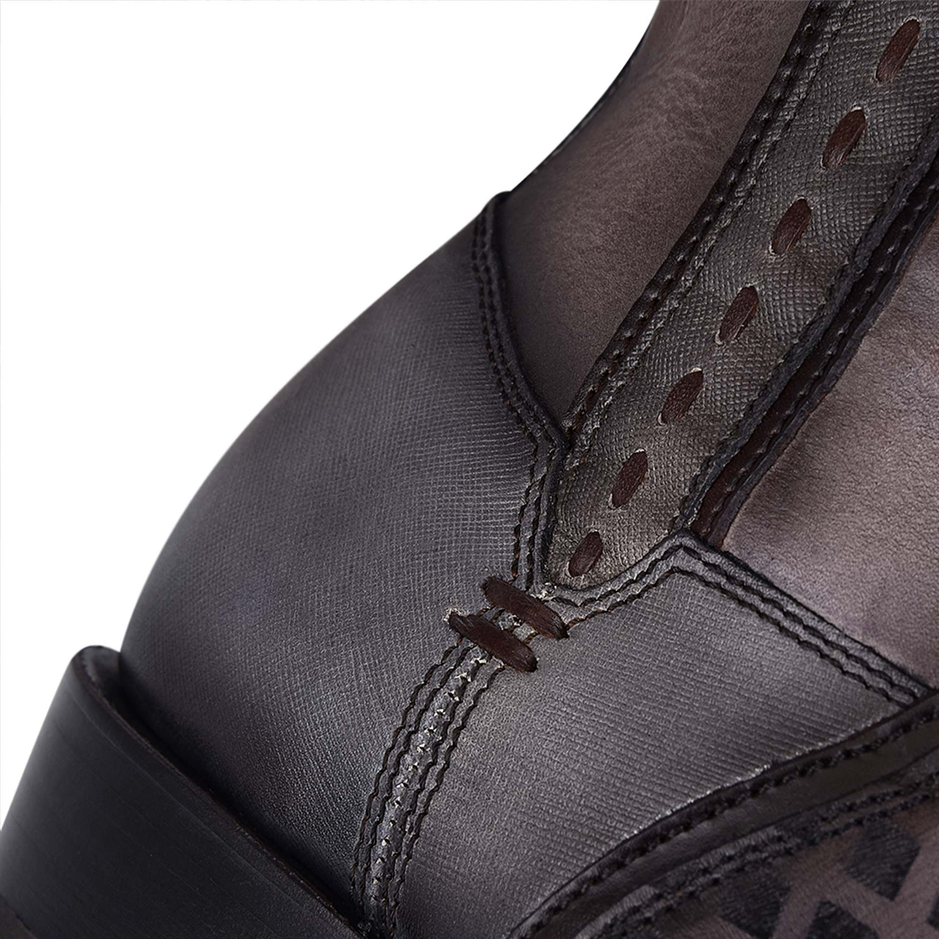 Men's Cuadra Gray Casual Cowboy Square Toe Zip Leather Ankle Boots - Comfortable & Stylish Western Boots for Everyday Wear, Riding & Outdoor Activities