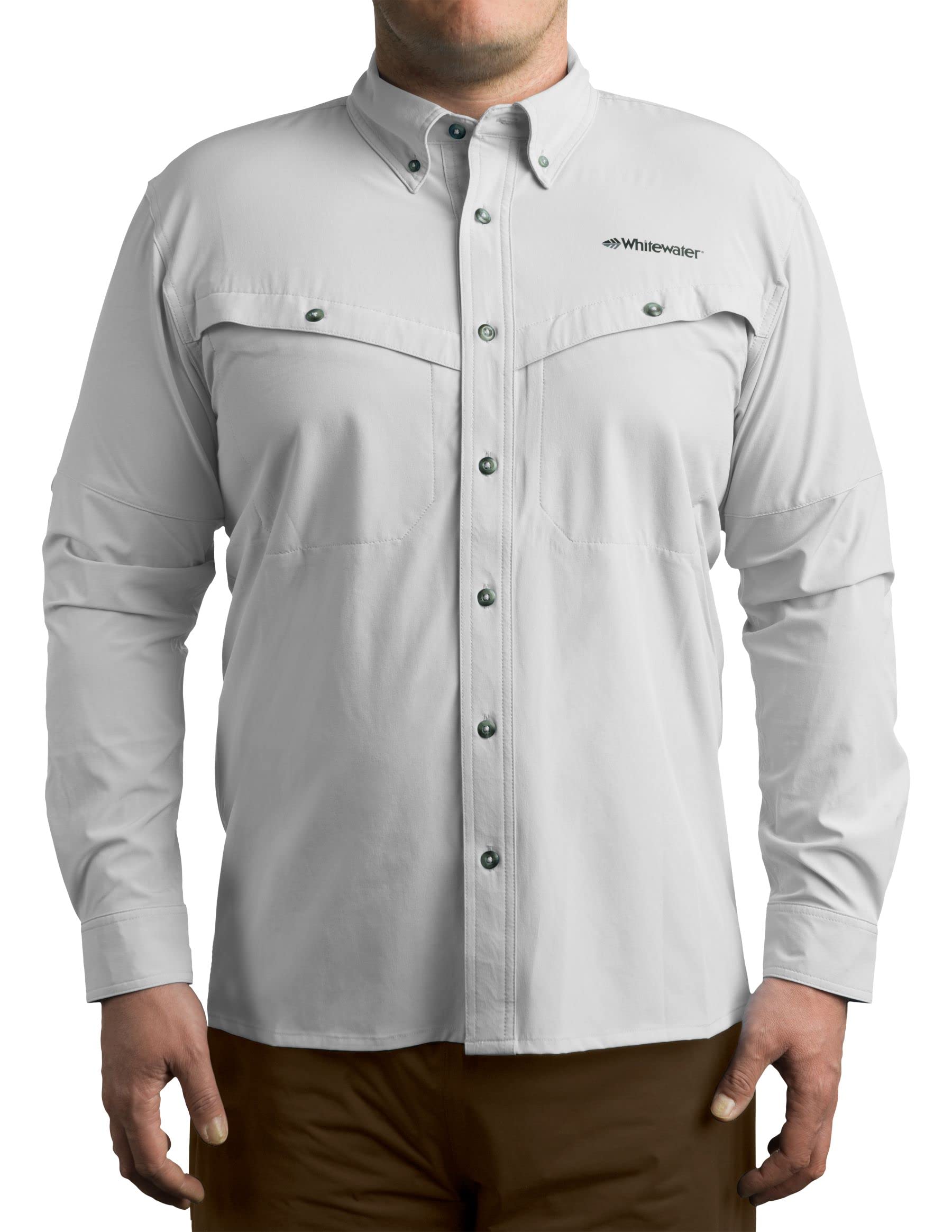 Whitewater Lightweight Moisture-Wicking UPF 50+ Long Sleeve Fishing Shirt for Men & Women - Sun Protection Outdoor Shirt for Fishing, Hiking, Boating & Summer Activities